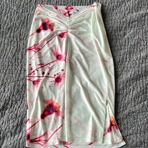 Miaou Pink Floral Ruched skirt